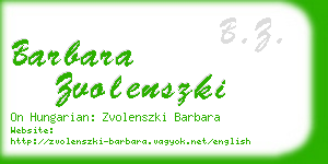 barbara zvolenszki business card